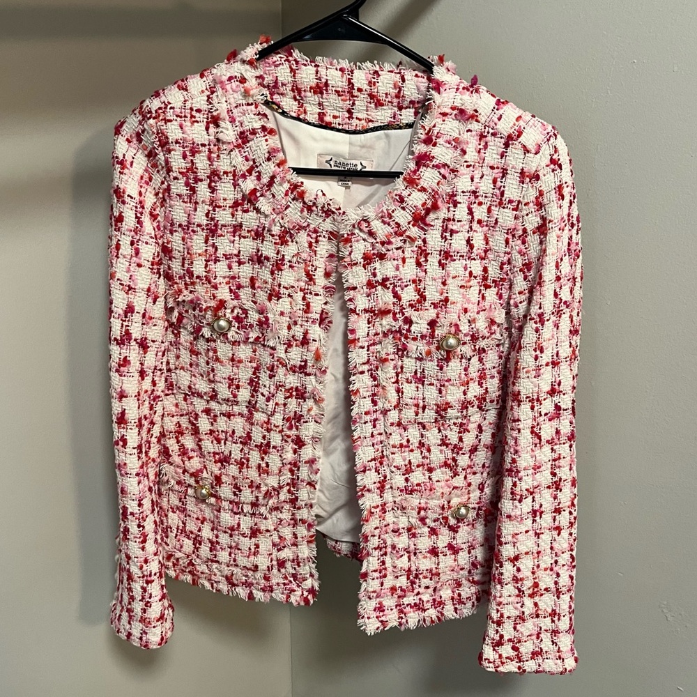 nanette by Nanette Lepore Pink Tweed Lady Jacket - perfect condition! Sz 4